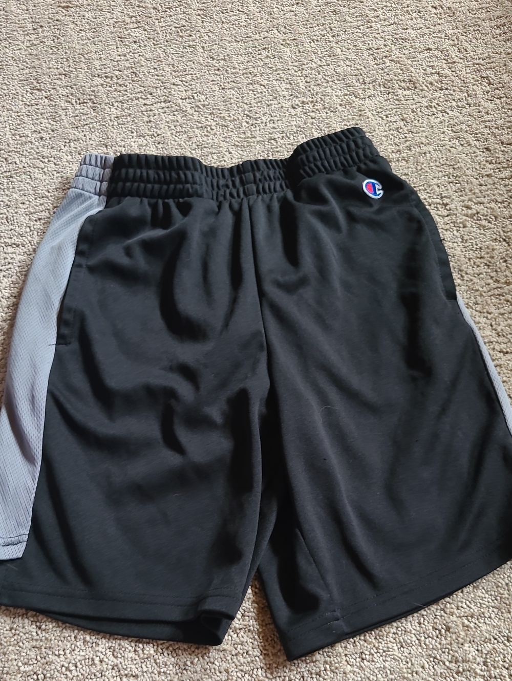 Champion Black Shorts with Gray Side Panels